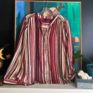 Zac & Rachel Red and Cream Striped Blouse